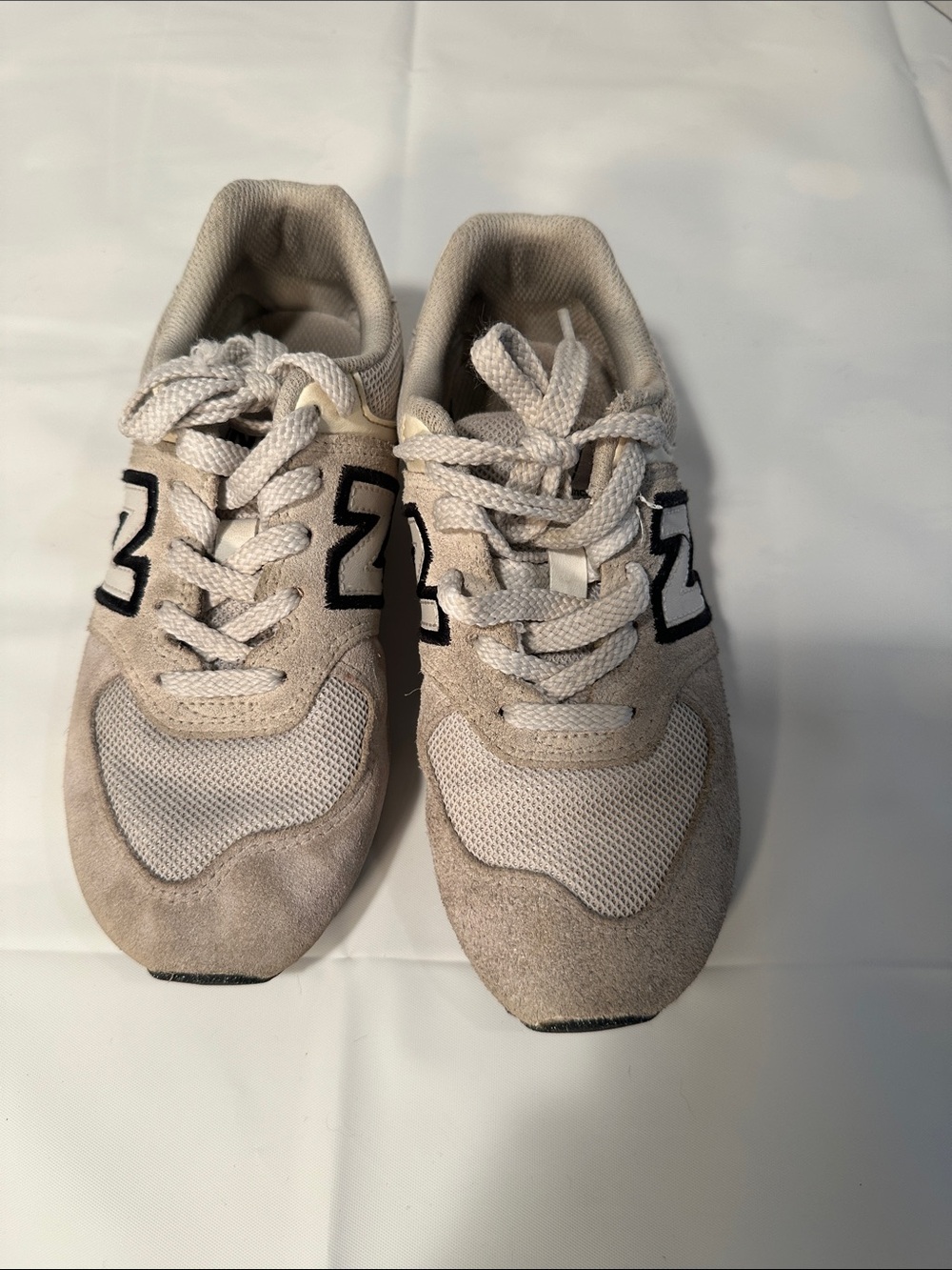 New Balance Kids Neutral Beige and Gray Lace-Up Sneakers size 2.5 - Picture 10 of 15